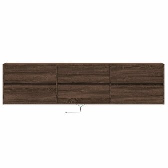 Tv-wandmeubel met LED-verlichting 180x31x45 cm bruin eikenkleur 6