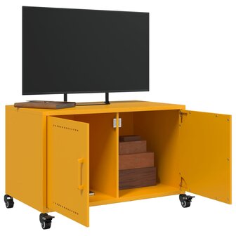 Tv-meubel 68x39x43,5 cm koudgewalst staal mosterdgeel 4