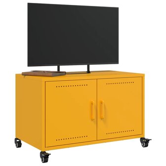 Tv-meubel 68x39x43,5 cm koudgewalst staal mosterdgeel 5