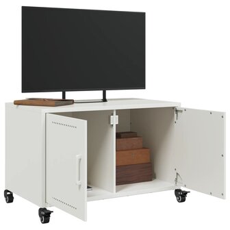 Tv-meubel 68x39x43,5 cm koudgewalst staal wit 4