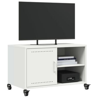 Tv-meubel 68x39x43,5 cm koudgewalst staal wit 4