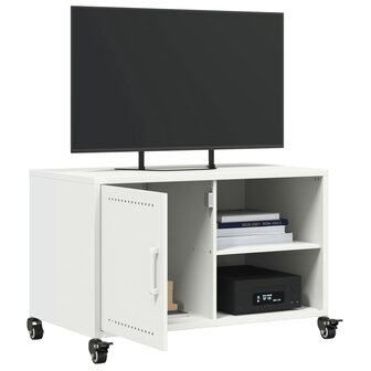 Tv-meubel 68x39x43,5 cm koudgewalst staal wit 5