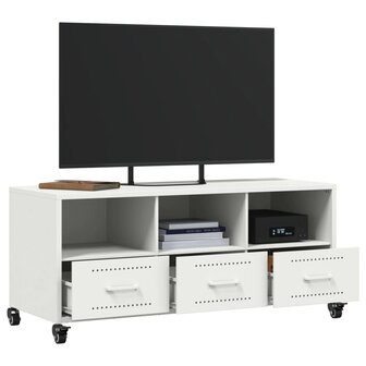 Tv-meubel 100,5x39x43,5 cm koudgewalst staal wit 5