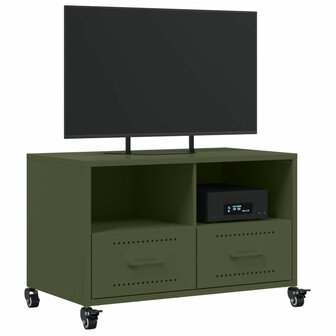 Tv-meubel 68x39x43,5 cm koudgewalst staal olijfgroen 4