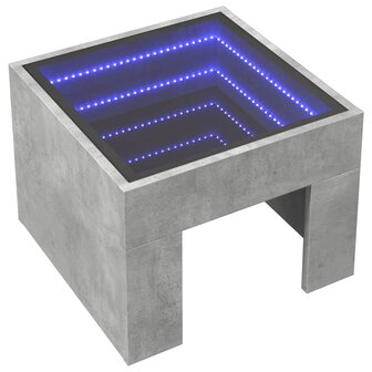 Nachtkastje met Infinity LED 40x40x30 cm betongrijs 3