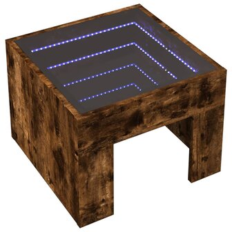 Nachtkastje met Infinity LED 40x40x30 cm gerookt eikenkleurig 3