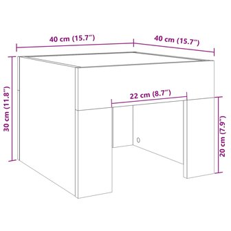 Nachtkastje met Infinity LED 40x40x30 cm grijs sonoma eiken 11