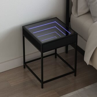 Nachtkastje met Infinity LED 40x40x51 cm zwart 1