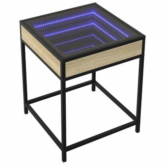 Nachtkastje met Infinity LED 40x40x51 cm sonoma eikenkleurig 3