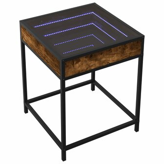 Nachtkastje met Infinity LED 40x40x51 cm gerookt eikenkleurig 3