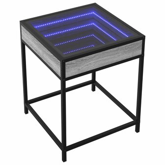 Nachtkastje met Infinity LED 40x40x51 cm grijs sonoma eiken 3