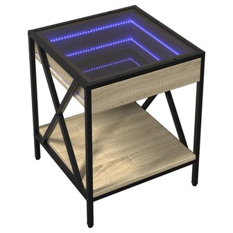 Nachtkastje met Infinity LED 40x40x49 cm sonoma eikenkleurig 3