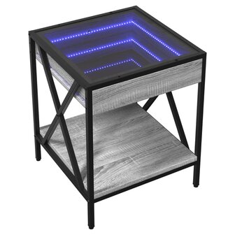 Nachtkastje met Infinity LED 40x40x49 cm grijs sonoma eiken 3