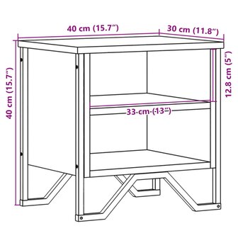 Nachtkastjes 2 st 40x30x40 cm bewerkt hout gerookt eikenkleurig 10