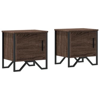 Nachtkastjes 2 st 40x30x40 cm bewerkt hout bruin eikenkleur 2