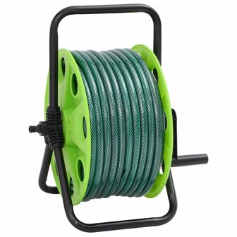 Slanghaspel met slangkoppelset 0,75&quot; 20 m vrijstaand PVC groen 1