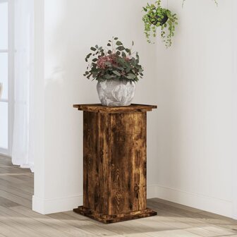 Plantenstandaard 33x33x60 cm bewerkt hout gerookt eikenkleurig 1