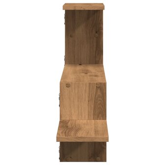 Wandschap 104x15x49 cm bewerkt hout artisanaal eikenkleurig 5