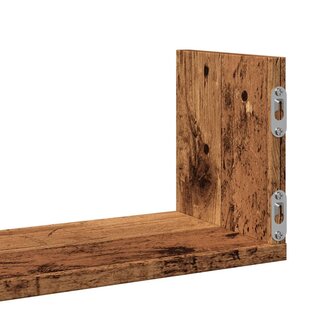 Wandschappen 3 st 58x18x18 cm bewerkt hout oud houtkleurig 8