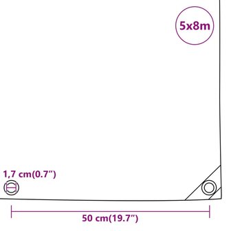 Dekzeil 650 g/m&sup2; 5x8 m zwart 10