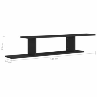 Tv-wandschap 125x18x23 cm bewerkt hout zwart 7