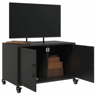 Tv-meubel 68x39x43,5 cm koudgewalst staal zwart 4