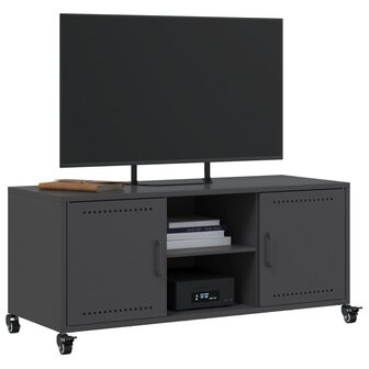 Tv-meubel 100,5x39x43,5 cm koudgewalst staal zwart 4