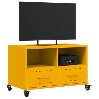 Tv-meubel 68x39x43,5 cm koudgewalst staal mosterdgeel 4