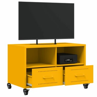 Tv-meubel 68x39x43,5 cm koudgewalst staal mosterdgeel 5