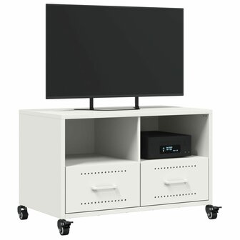 Tv-meubel 68x39x43,5 cm koudgewalst staal wit 4