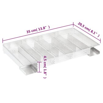 Rookgenerator koud 8-kamers 35 cm roestvrij staal 7