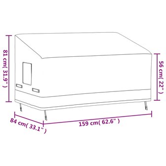 Tuinhoezen 2 st voor 3-zitsbank 600D 159x84x56/81 cm oxford 12