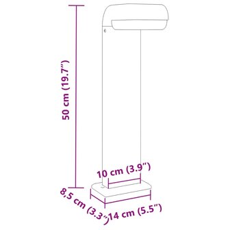 Buitenlampen staand 3 st 50 cm gegoten aluminium zwart 8