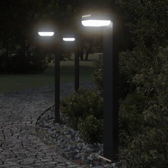 Vloerlampen voor buiten 3 st 80 cm gegoten aluminium zwart 1