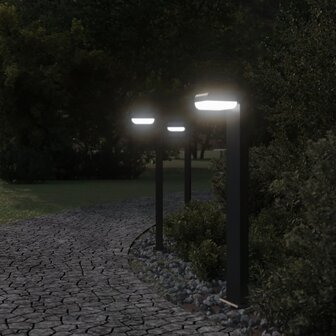 Vloerlampen voor buiten 3 st 80 cm gegoten aluminium zwart 3