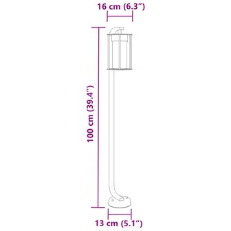 Vloerlamp voor buiten 100 cm roestvrij staal zwart 7