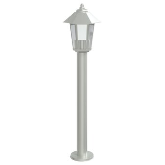 Buitenvloerlamp 80 cm roestvrijstaal zilverkleurig 4