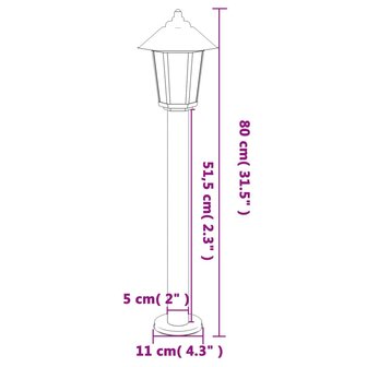 Buitenvloerlamp 80 cm roestvrijstaal zilverkleurig 7