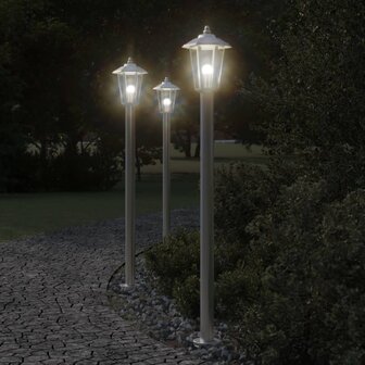 Vloerlamp voor buiten 120 cm roestvrijstaal zilverkleurig 1