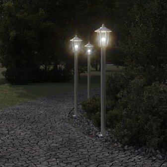 Vloerlamp voor buiten 120 cm roestvrijstaal zilverkleurig 3