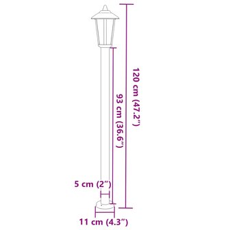 Vloerlamp voor buiten 120 cm roestvrijstaal zilverkleurig 7