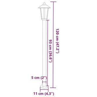 Vloerlamp voor buiten 3 st 120 cm roestvrijstaal zilverkleurig 7