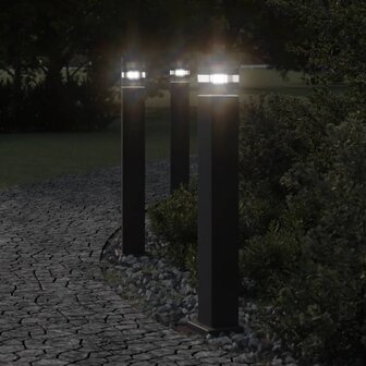 Vloerlampen voor buiten 3 st 80 cm aluminium zwart 1