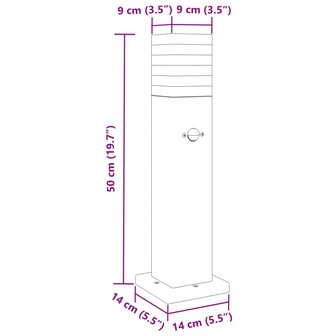 Vloerlampen voor buiten met sensor 50 cm aluminium zwart 7