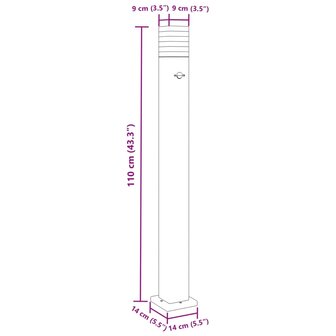 Vloerlampen voor buiten 3 st met sensor 110 cm aluminium zwart 7