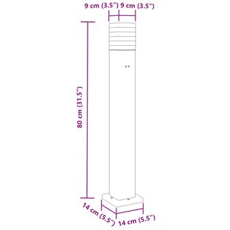 Vloerlamp voor buiten met stopcontact 80 cm aluminium zwart 7