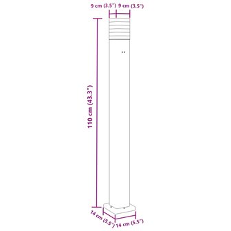 Vloerlamp voor buiten met stopcontact 110 cm aluminium zwart 7