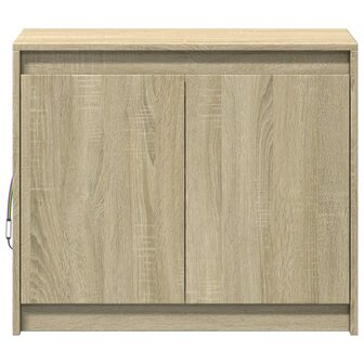 Dressoir met LED 72x34x61 cm bewerkt hout sonoma eikenkleurig 6