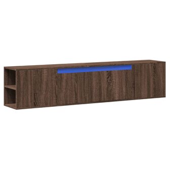 Tv-wandmeubel met LED 180x31x39,5 cm bruin eikenkleur 3