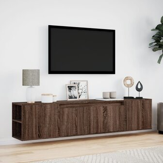 Tv-wandmeubel met LED 180x31x39,5 cm bruin eikenkleur 4